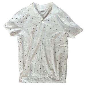 Old Navy White Anchor Patterned Polo Shirt